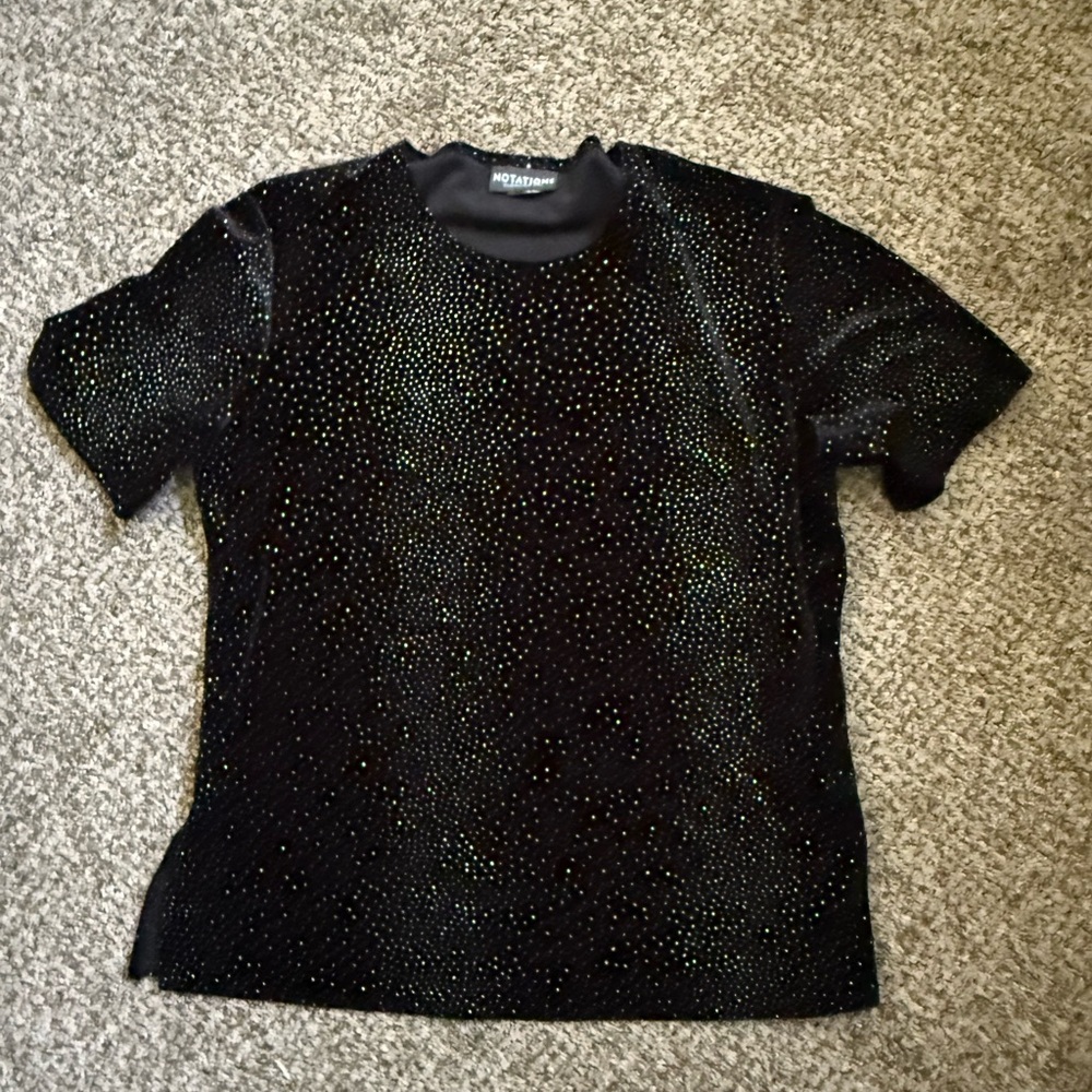 Black Glitter Top Sparkly